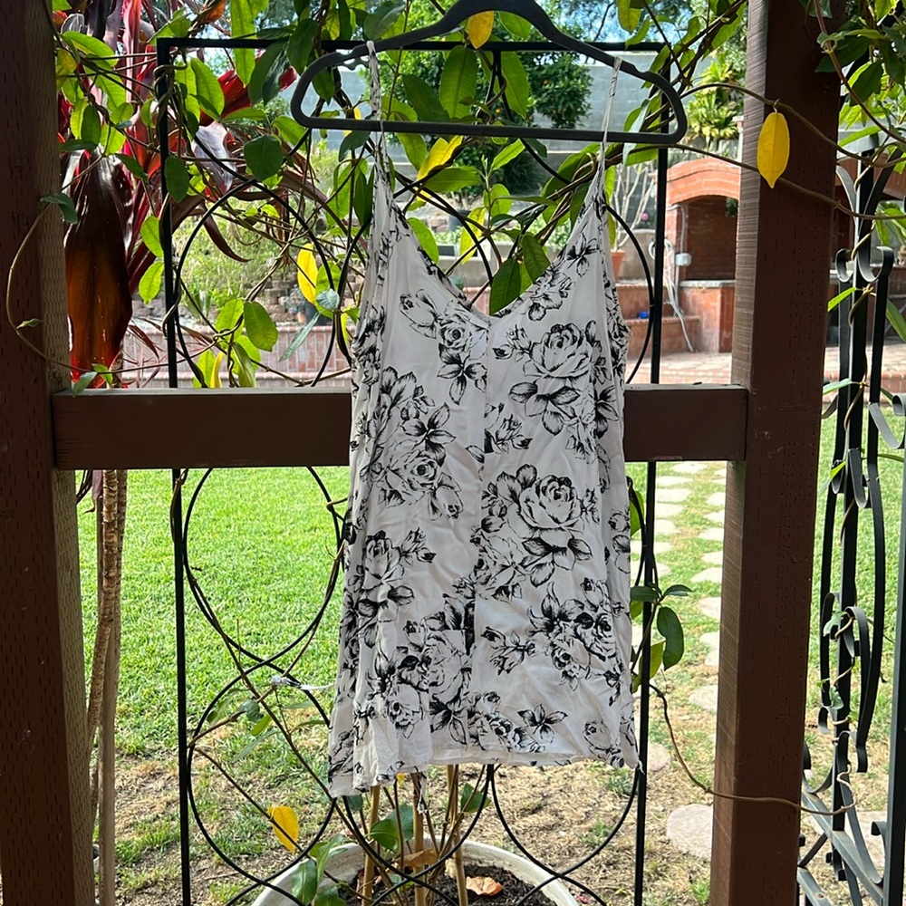 B&W floral sun dress